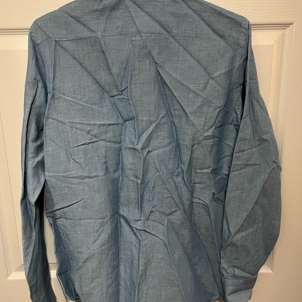 Loro Piana Ladies Linen Long Sleeve Vibrant Dress Shirt | Size IT 50/ US 14 - Picture 5 of 5